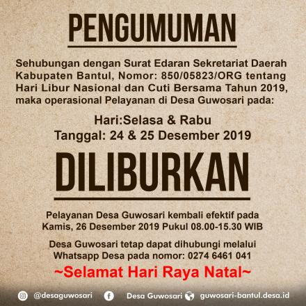 Libur Cuti Bersama dan Natal Tahun 2019